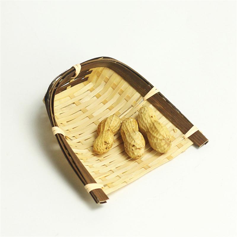 Hand-woven Disc Mini Basket Environmentally Friendly Durable Bamboo Storage Basket Household Accessories Fresh Fruit Platter
