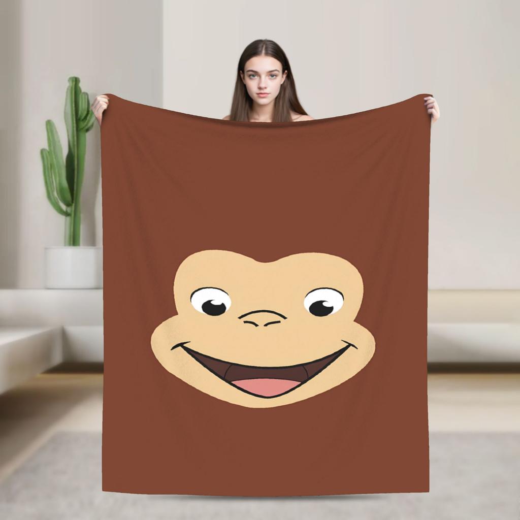Curious George-s Blanket  Soft Street Trend Plush Throw Blanket For Living Room Travel Flannel Bedspread Bed Cover