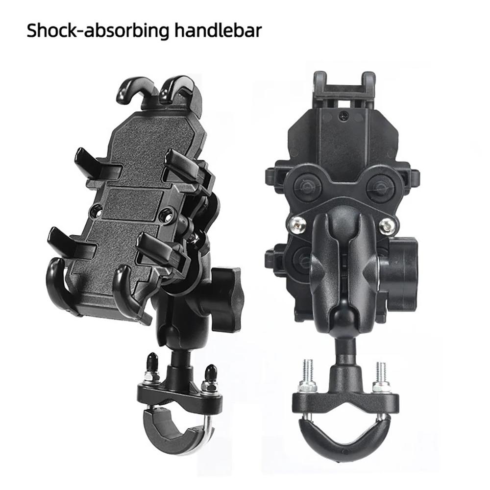 Moto Motorcycle Phone Mount Handlebar Holder Shockproof GPS Bracket Motorbike Scooter Universal Anti-vibration Smartphone Clamp