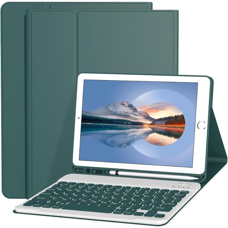 iPad 9.7/Air 2 Magnetic Bluetooth Keyboard Protective Leather Case with Pen Slot