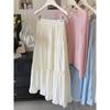 White cake skirt women's summer new j sweet bow high waist thin lace long skirt a word skirt umbrella skirt