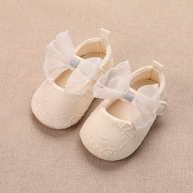 Baby Girl Lace Princess Shoes with Bow - Korean Style Toddler Walker