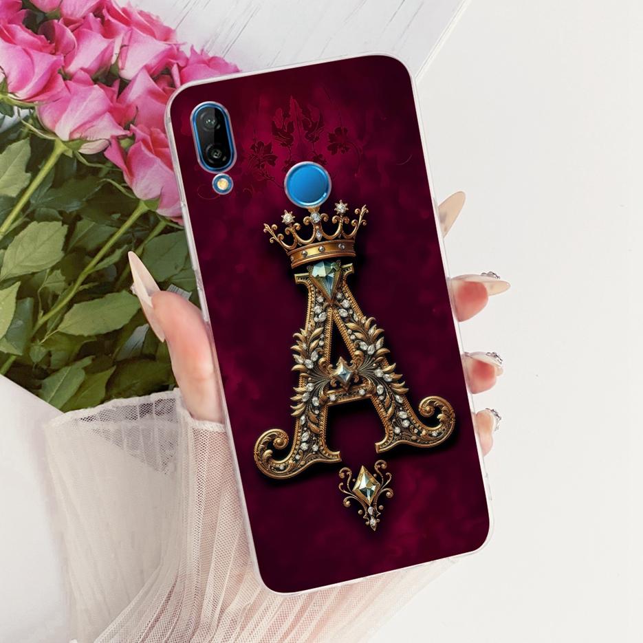 For Huawei P20 Lite Case ANE-LX1 ANE-LX2 ANE-LX3 Luxury Crown Letters Cover Soft Slim Phone Case For Huawei Nova 3E P20Lite Bags