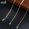 Effie Queen 925 Sterling Silver Paperclip Chain Choker Unisex Adjustable Paper Clip Chain Necklace High Quality DIY Jewelry SC89
