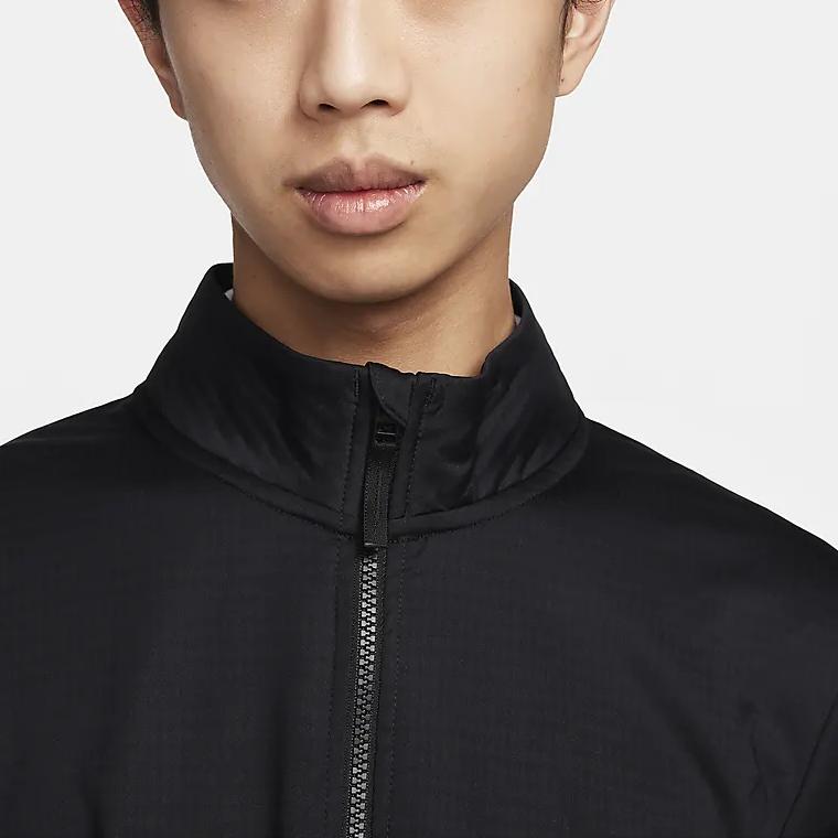 Nike Victory Solid Color Stand Collar Half Zip Casual Long Sleeve T-Shirt Men Tops Black FD5838-010