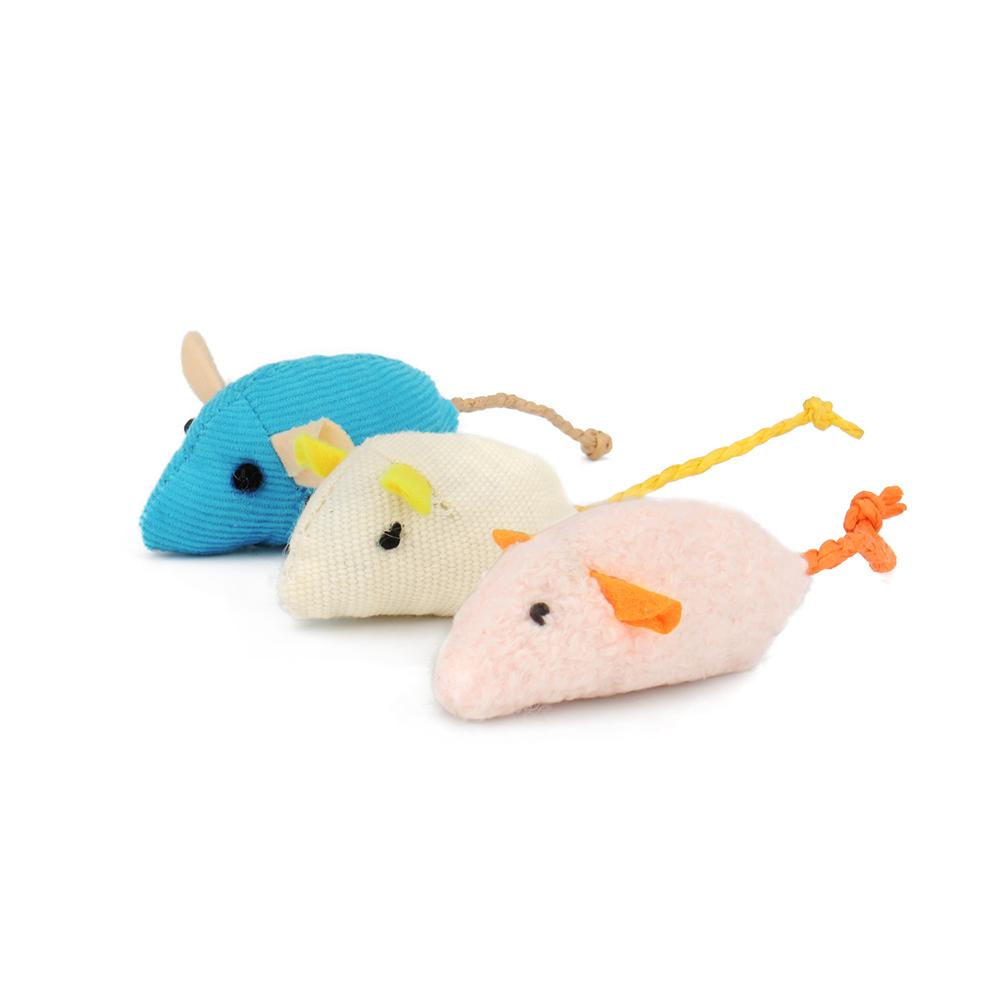 Catnip Mice Cat Toy Blue Gray Pink Fun Plush Mouse Cats Kitten Scratch Bite Pet Interactive Toy