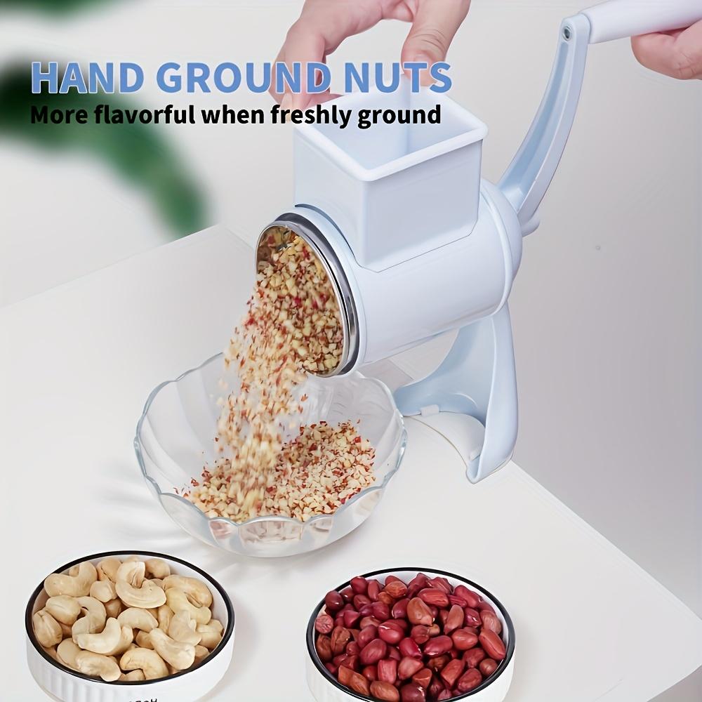 Multifunctional Hand Cranked Peanut Crusher, Nut Grinder, Cheese Shredder, Manual Masher, Suitable for Hard Cheese, Chocolate, Walnuts, Nuts, Etc