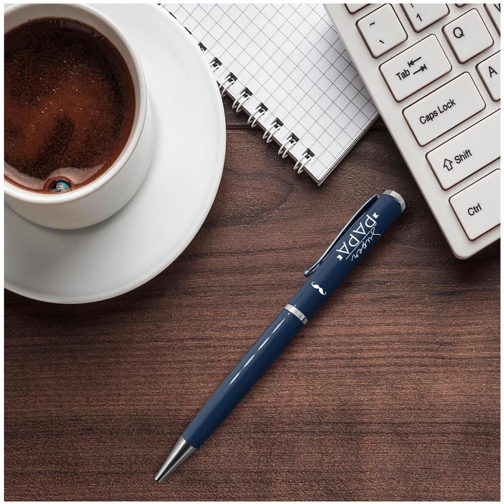 Les Trésors De Lily [A3238] - Stylo créateur 'Super Papa' bleu - 14 cm