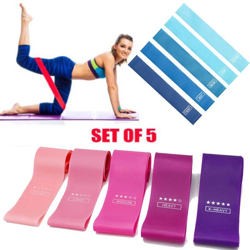 Premium Latex Gym Widerstandsbänder Set für Fitness und Physio in eleganten Rosatönen