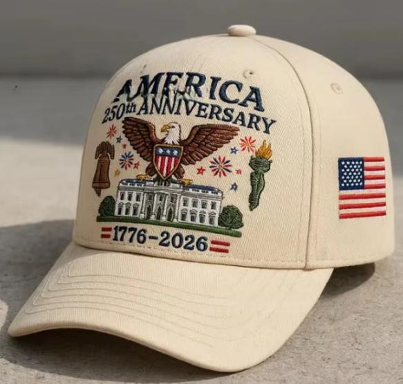 US 250th Anniversary Commemorative Unisex 100% Cotton Denim Hat with Common Fabric United states 250th anniversary hat белый