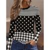 Color Block Striped Crew Neck Long Sleeve T-Shirt Slim Fit Casual Top Daily Wear