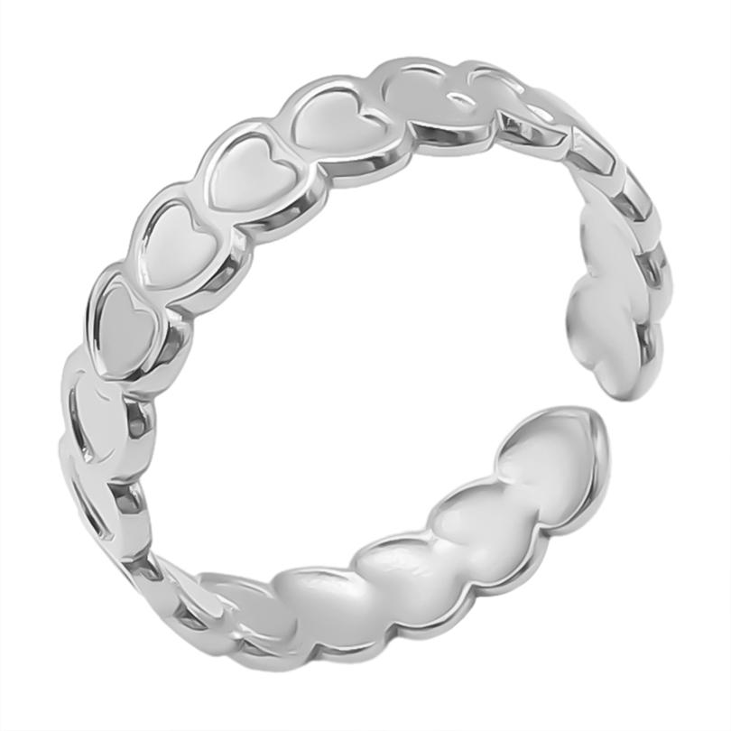Geometria Semplice Moda Acciaio Inossidabile Anelli Aperti Per Donne Uomini Accessori Colore Argento Cuore Sole Rotondo Base Vuota Fai da Te Anillos