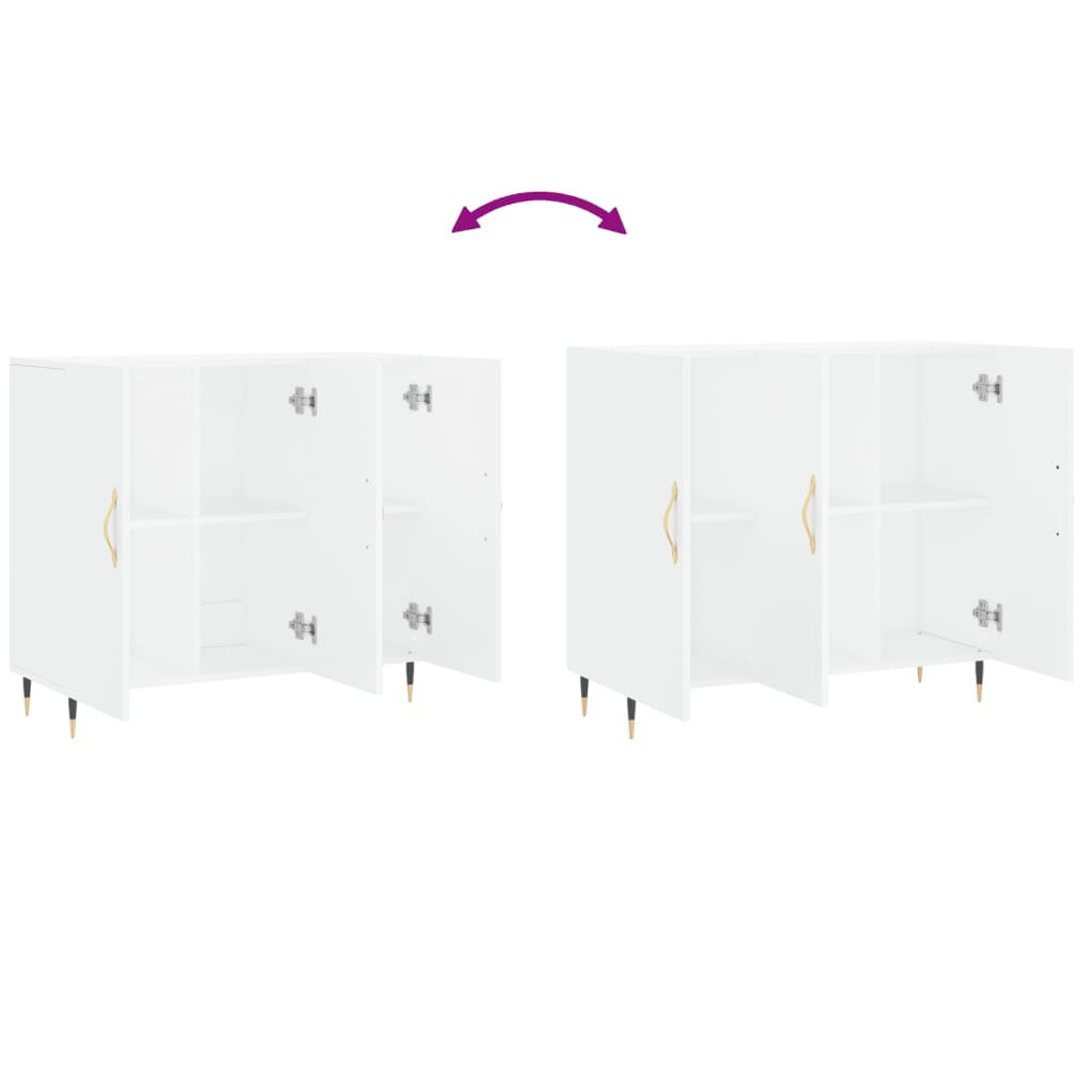 Sideboard White 90x34x80 cm Particleboard