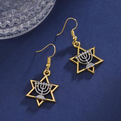 1 paire de boucles d'oreilles à breloques étoile de David israël pour femmes, petites boucles d'oreilles, idées cadeaux, 22mm