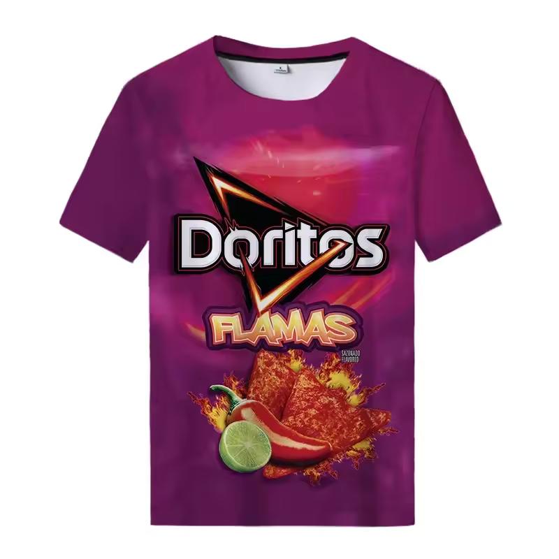 Snack-Kartoffelchips 3D-T-Shirts Herren Lustiges Cartoon-T-Shirt Lässiges Cooles Streetwear-T-Shirt Paar-Top Tee Herren Oversized