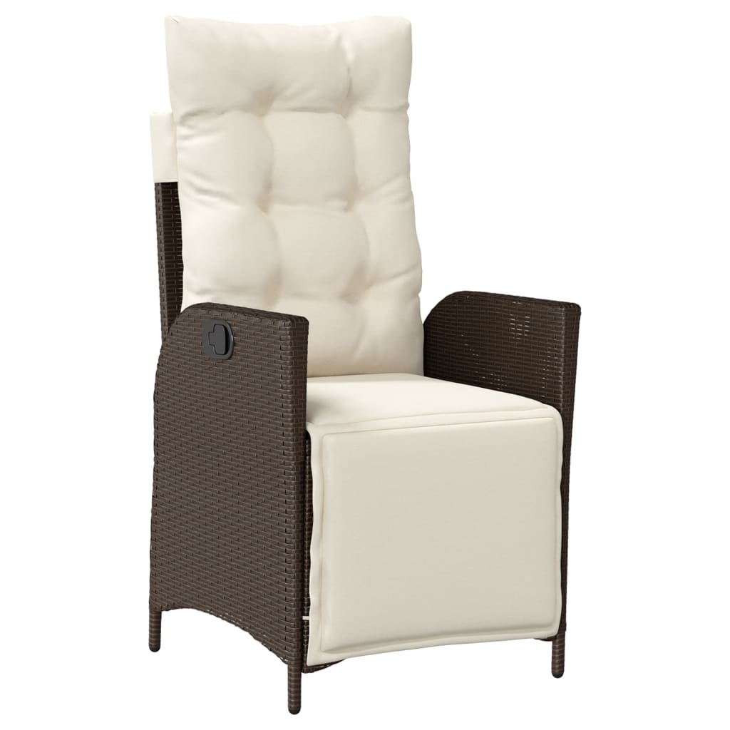 Vidaxl 7-Cz. Garden Furniture Set, With Cushions, Brown, PE Rattan