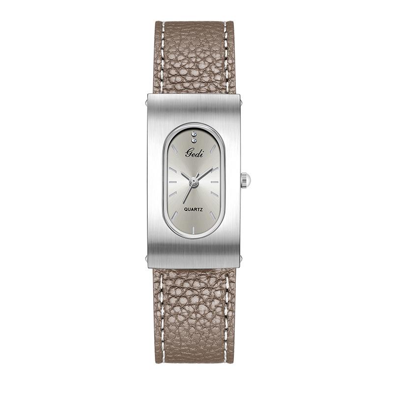 Retro Simple Belt Watch Niche High-End Oval Quartz Women S Watch Guangzhou High-Value Watch