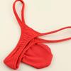 La Pomme Bikini Made of MFS Fabric with a Bulge and 3D Sexy Red Men's Low-Rise T-Back Shorts, Front, Underwear,