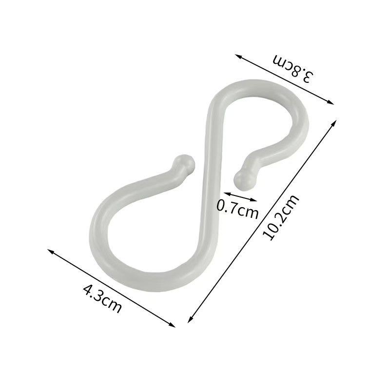 8Pcs S-Shaped Door Behind Hook Multi-Purpose Kitchen Hooks Wardrobe Clothes Cross Bar Universal Portable Bathroom Plastic Hook