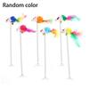 1/5PC Suction Cup Spring Mouse Cartoon Pet Cat Toy Stick Feather Rod Mouse Toy with Mini Bell Cat Catcher Teaser Interactive Cat