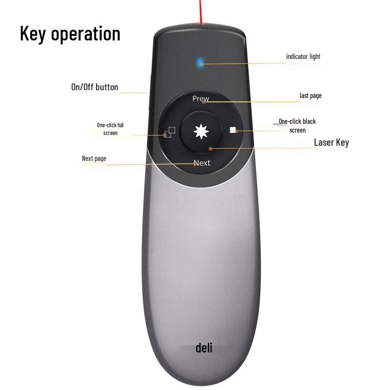 Deli Rechargeable Presentation Clicker