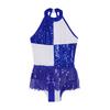 Girls Sequins Modern Jazz Latin Samba Stage Costume Halter Tank Leotard Tassel Dress School Ballroom Dancewear