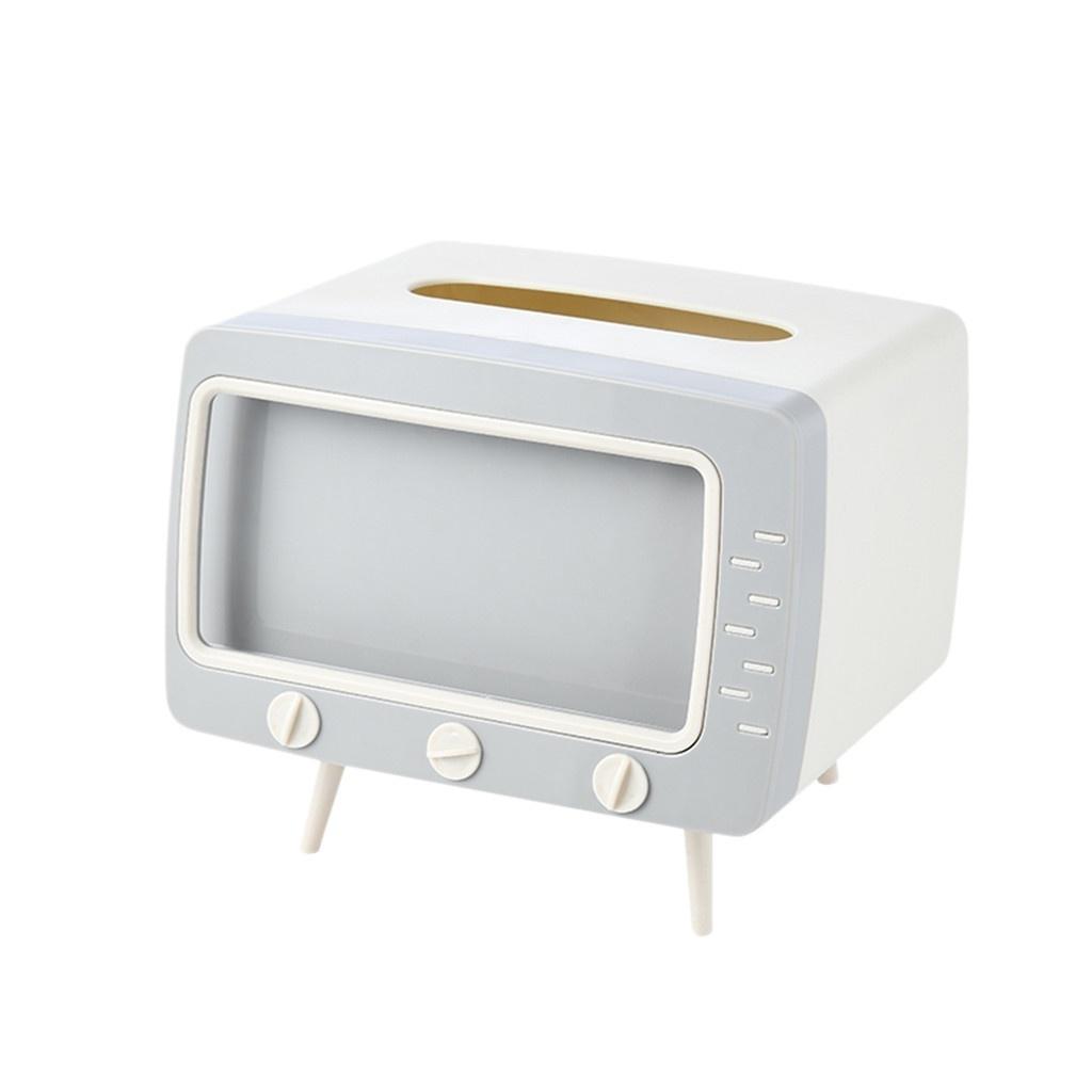 2 In 1 Tissue Box Office Desk Box Creative TV Appearance with Phone Stand