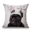 Adorable Cute French Bulldog Pattern Linen Throw Pillow Case For Trendy Home Decor