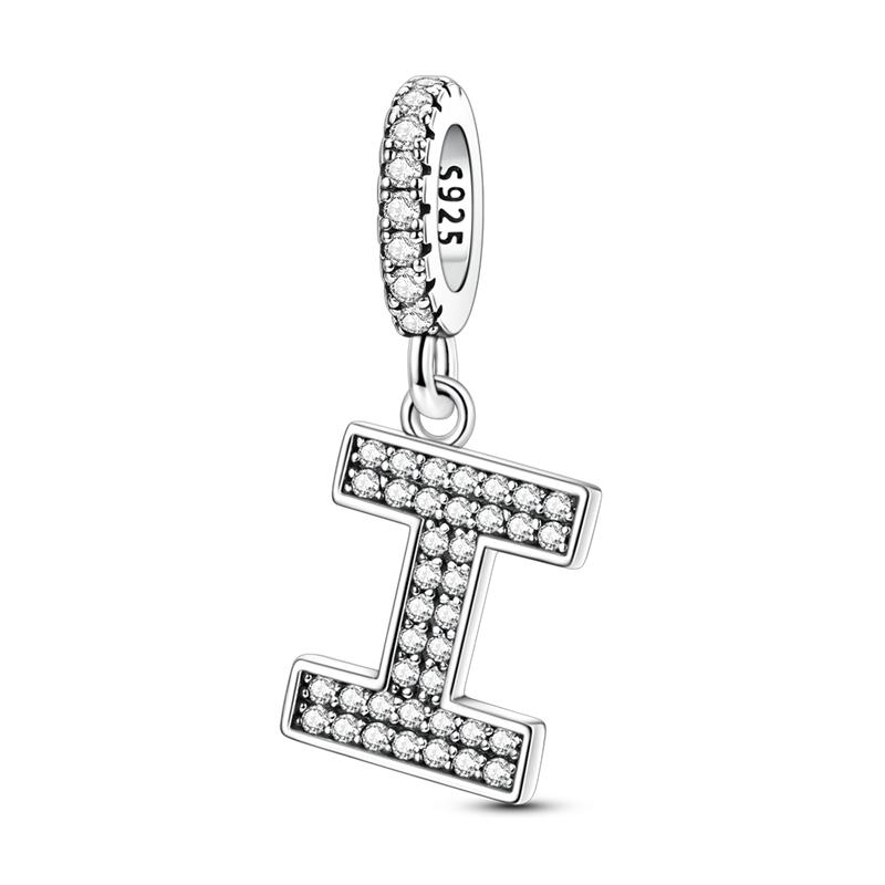 Originale DIY A-Z Alphabet Anhänger Perle Kupfer Eingelegter Zirkon Liebesbriefe Dangle Schmuck Geschenk Passend für Armreif