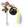 Holiday Path Lights for Walkway Solar Christmas Garden Stake Light, Santa Pouring Flowing LED String Lights, Colorful Magical Waterproof Pathway