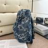 Denim Camouflage Backpack Casual Style Unisex School Bag Fashionable Travel Rucksack
