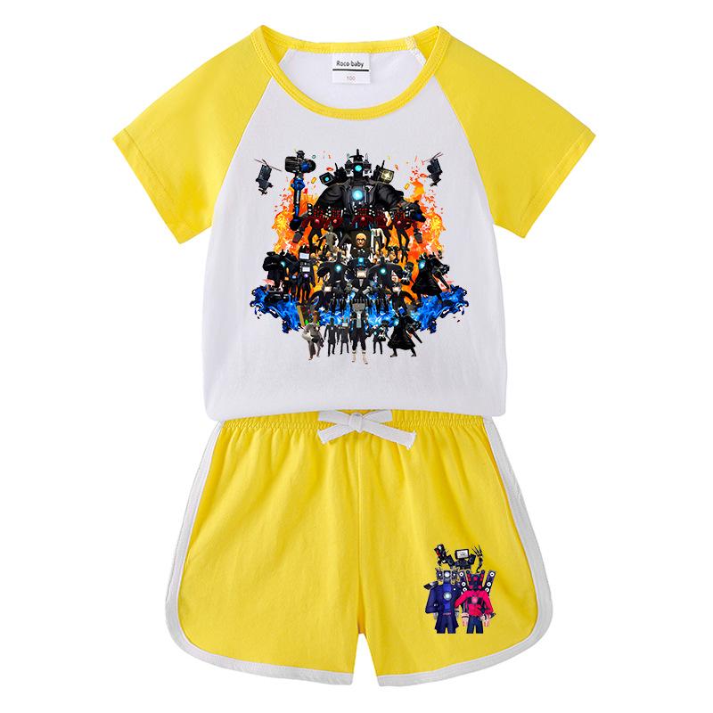 2026 Kids' Summer Outfit: Boys & Girls Short Sleeve T-shirt and Shorts - Casual Sports Two-Piece Set