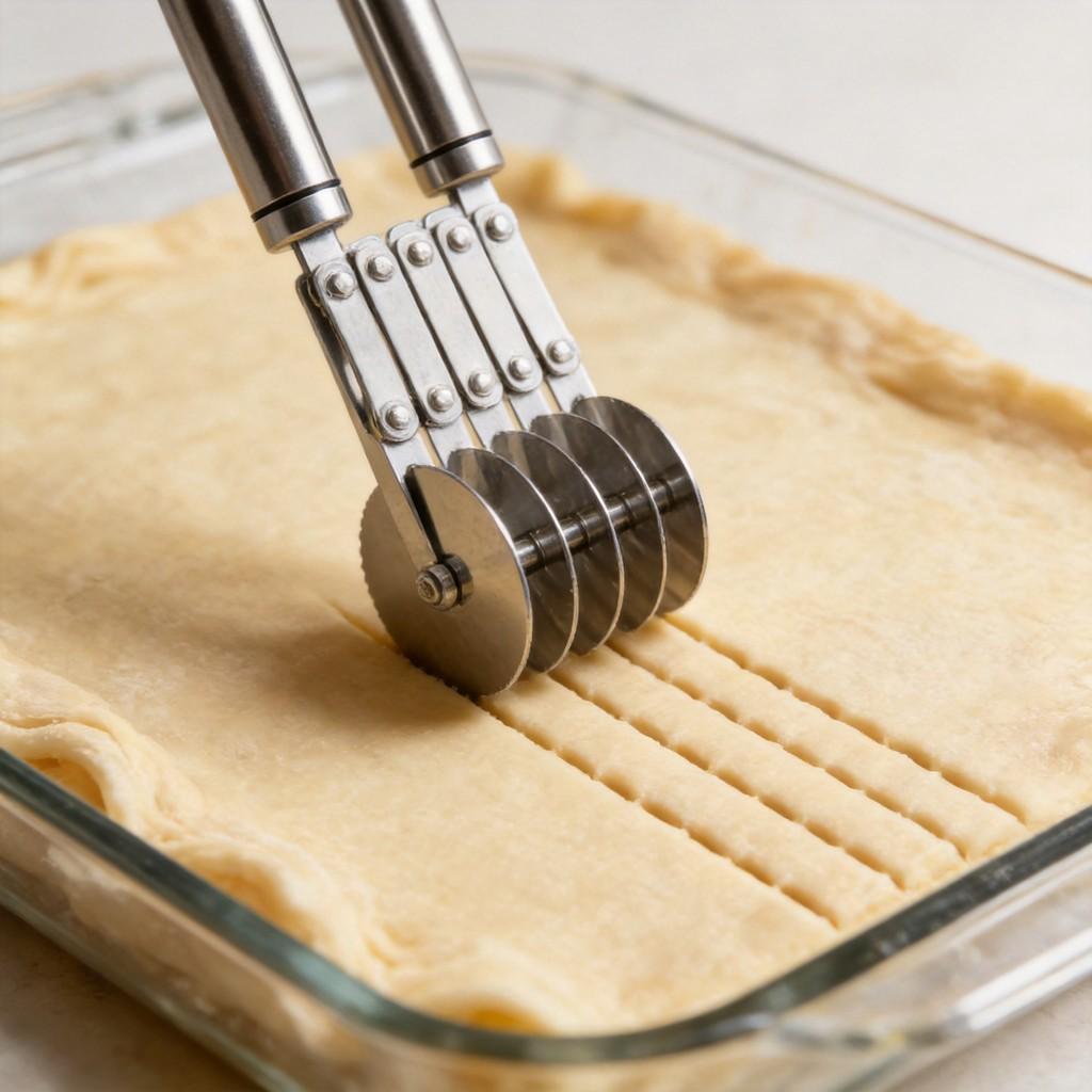 Stainless Steel Multiwheel Youtiao Cutter With Pizza And Pastry Blade For Kitchen Use