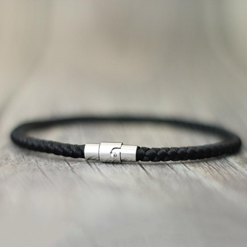 

New Minimalist Keel Rope Bracelet Men Grade A 4mm Lucky Red Thread Braslet 5 Colors Leisure Versatile Accessories Pulseria Homme 19.5cm 7.7Inch чорний