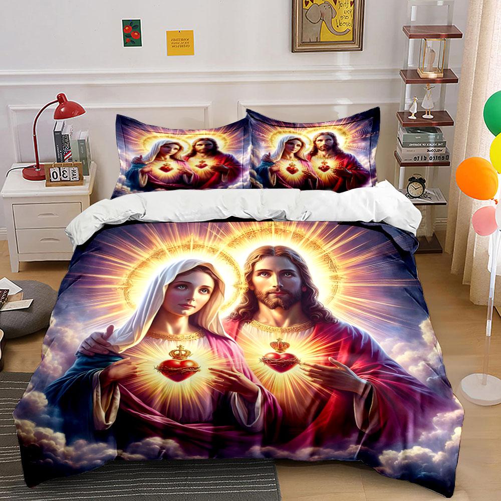 Sacred hearts with halos. Bedding sets Duvet cover sets Duvet covers Pillowcases(1 * Duvet Cover 2 * Pillowcases without duvet insert)