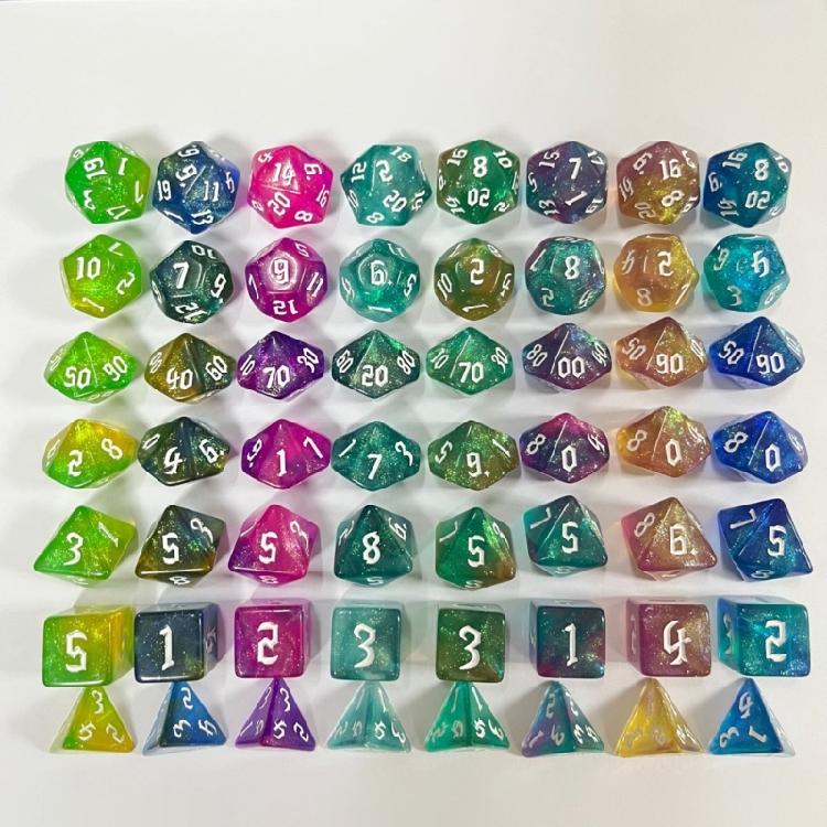 7Pcs Acrylic Multiple Side Dices Different Size Digital Number Dices Kids Adult