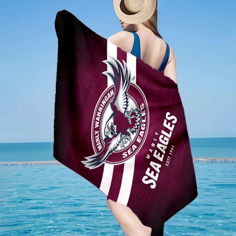 Asciugamano da Spiaggia in Microfibra con Stemma delle Aquile di Mare Maschile, Leggero e Asciugatura Rapida, per Viaggi Estivi, Essenziale per la Spiaggia, Piscina