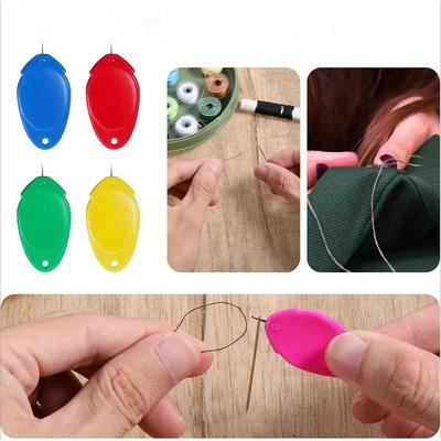 10 Units Simple Automatic Needle Threaders with Ergonomic Handles and Guides - Assorted Color Sewing Accessories, DIY Home Decor
