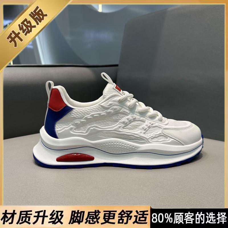 2025 mesh shoes men's breathable hollow running shoes comfortable soft-soled student trendy shoes thin mesh versatile white shoes