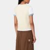 Carhartt WIP Womens Signature Vest Sweater Cable Knit Design Logo Letter Henley Neck Sleeveless Vest Women vests Natural I033882-2JH-XX