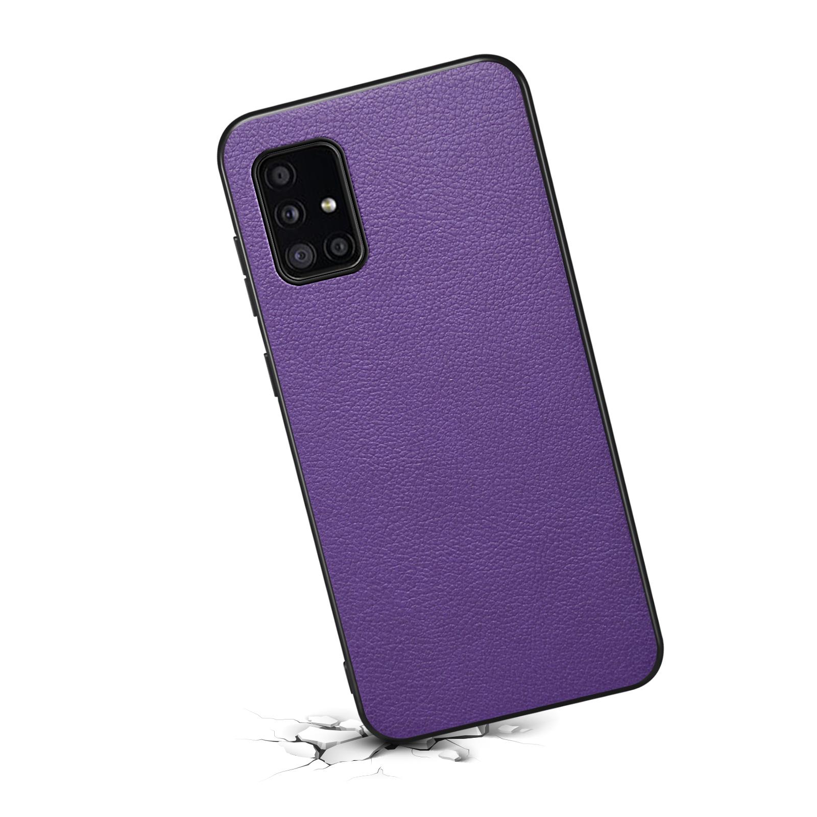 

For Samsung Galaxy A51 4G SM-A515 Case PU Leather+PC+TPU Slim-Fit Phone Shell Orange