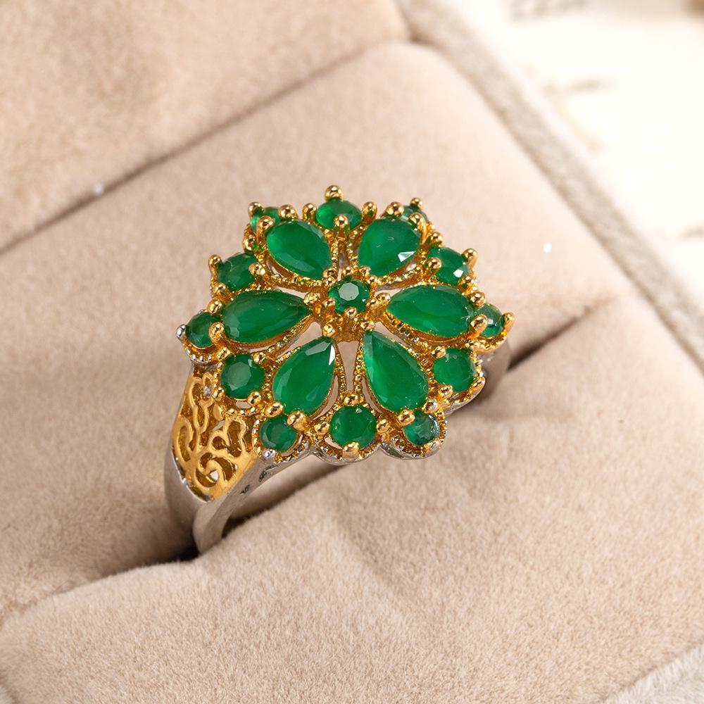 Creative European & American Two-Tone Zircon Fashion Ring for Women - Wedding & Statement Jewelry
