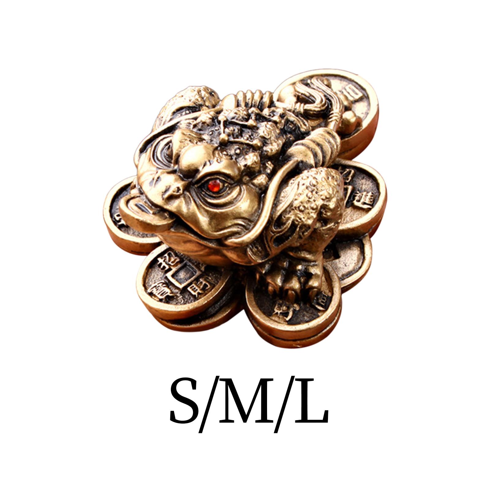 Маленькая фигурка жабы богатства и удачи фэн-шуй, трехногая лягушка, чайная фигурка для животных для ресторанов, магазинов, декора, многоцелевого назначения 5x3.8x2cm