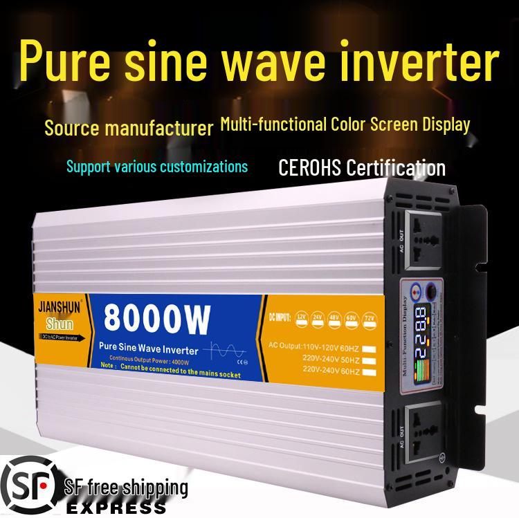 Pure Sine Wave Inverter 12V/24V/48V to 110V/220V, 50Hz/60Hz, 60V/72V 60V 3000W Smart Display