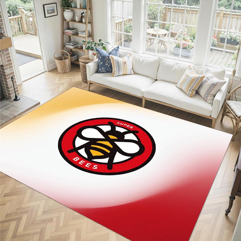 Brentford Football Design Crystal Velvet Carpet Cozy Non?Slip Printed Rug For Bedroom Living Room Entrance