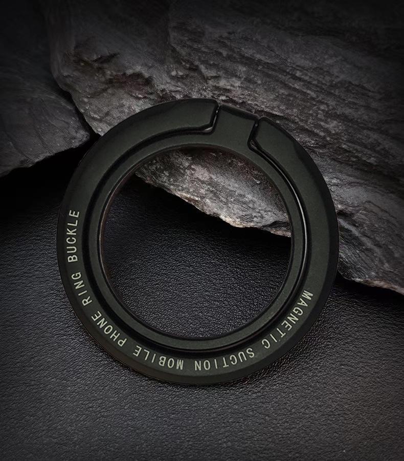 Ultra-Thin MagSafe Magnetic Phone Holder - Metal Folding Desktop Stand with Strong Suction and Finger Ring Buckle