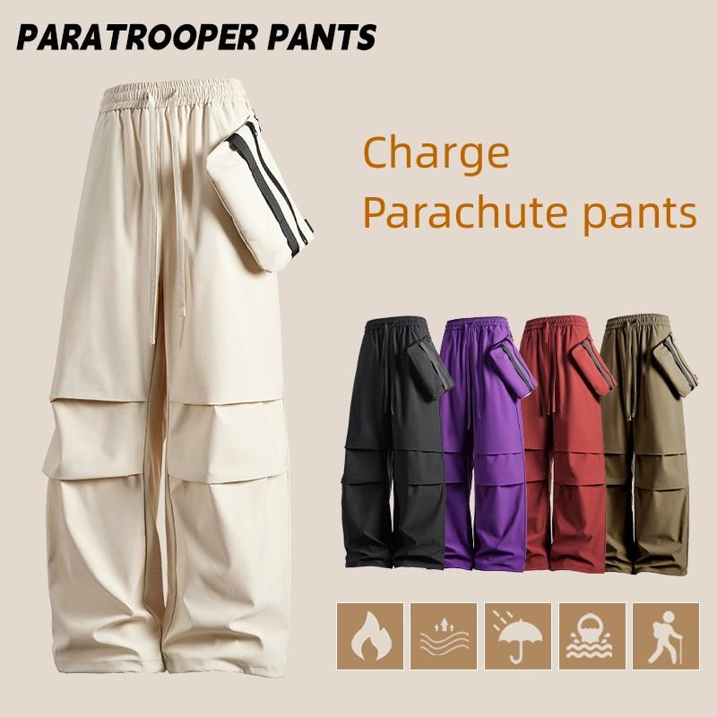 

Весна и осень Новые свободные широкие штанины Американские повседневные модные брюки-десантники Функциональный ветрозащитный комбинезон 3XL хаки