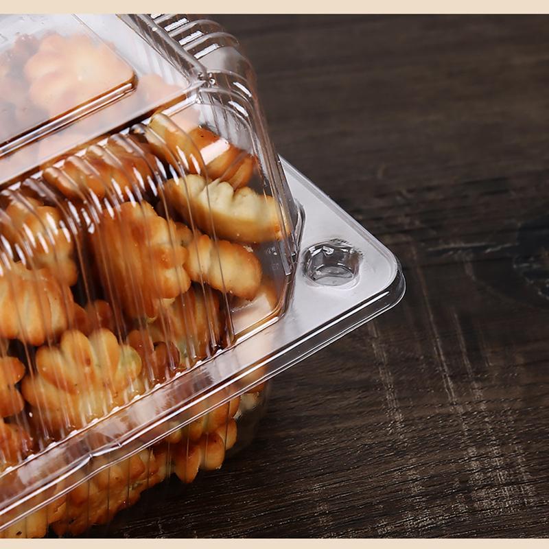 100Pcs Disposable Plastic Cake Packing Boes Clear Fruit Salad Bread Box Takeway Bento Boxes Party Cookie Cake Food Container