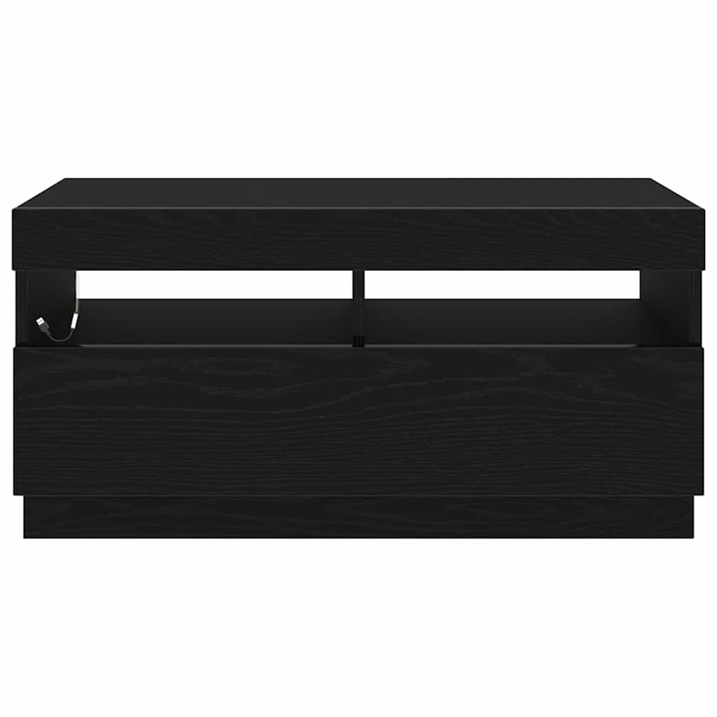 TV Cabinet in Black Oak Look 80 x 35 x 40 cm Engineered Wood