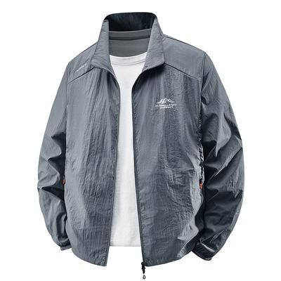 Men's Summer Ice Silk Thin Breathable Jacket, UV Resistant Outdoor Fishing Men's Sun Protection Suit